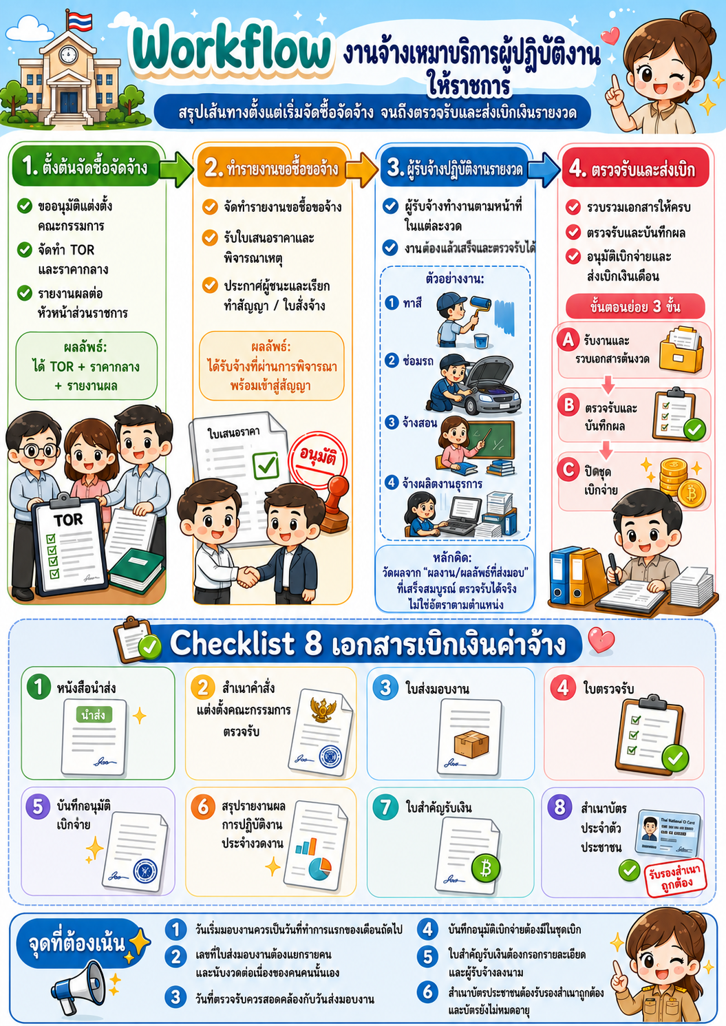 สรุปแบบการ์ตูนงานจ้างเหมาบริการผู้ปฏิบัติงานให้ราชการ